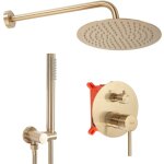 Rea - kit de douche encastr lungo gold matt + box