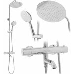 Rea - kit de douche avec thermostat lungo chrome