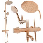 Rea - kit de douche avec thermostat lungo rose gold