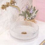 Rea - vasque  poser cristal transparent