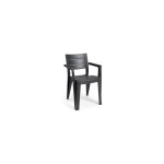 Chaise empilable julie en polypropyle'ne effet bois graphite 61, 5x58x79 cm pour l'exte'rieur