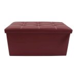 Mobili rebecca - rebecca mobili banc de stockage pouf similicuir avec couvercle 38x76x38