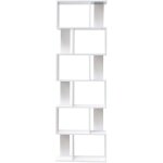 Mobili rebecca - rebecca mobili bibliothque blanche moderne avec 6 tagres en bois pour bureau salon ...