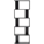 Mobili rebecca - rebecca mobili bibliotheque etageres bois noir design moderne 172, 5x60x24