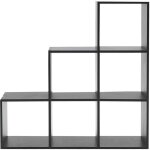 Mobili rebecca - rebecca mobili bibliothque etagre moderne noir 6 niveaux mdf salon 97, 5x97, 5x29