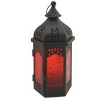 Mobili rebecca - rebecca mobili bougeoir lanterne métal verre noir rouge hall 32x16x14 Mobili rebecca - rebecca mobili bougeoir lanterne métal verre noir rouge hall 32x16x14