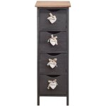 Mobili rebecca - rebecca mobili chiffonnier chevet 4 tiroirs bois gris contemporain 71x25x25