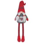 Mobili rebecca - rebecca mobili gnome longues jambes elfe gris rouge tissu ide de nol 67x10x14