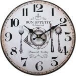 Mobili rebecca - rebecca mobili horloge cuisine mdf r�tro blanc marron analogique 33, 8x33, 8x4