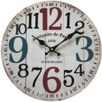 Rebecca mobili horloge murale ronde mdf blanc shabby salon 33, 8x33, 8x4