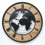 Mobili rebecca - rebecca mobili horloge murale ronde rétro marron noir mdf analogique 50x50x4, 5 Mobili rebecca - rebecca mobili horloge murale ronde rétro marron noir mdf analogique 50x50x4, 5