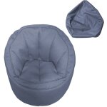 Rebecca mobili housse pouf canap vide bleu polyester fermeture clair 70x75x75
