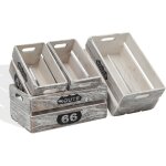 Mobili rebecca - rebecca mobili jeu de 4 caisses boites bois gris clair shabby 15x35x22