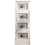 Mobili rebecca - rebecca mobili meuble chevet 4 tiroir bois blanc classique 80x29x25 Mobili rebecca - rebecca mobili meuble chevet 4 tiroir bois blanc classique 80x29x25
