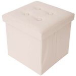 Mobili rebecca - rebecca mobili pouf boite de rangement carre synthetique beige design 30x30x30