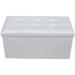 Mobili rebecca - rebecca mobili pouf coffre de rangement banc rectangle blanc stokage 38x76x38