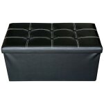 Mobili rebecca - rebecca mobili pouf coffre de rangement banc rectangle noir stokage 38x76x38