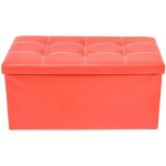Mobili rebecca - rebecca mobili pouf coffre de rangement banc rectangle rouge stokage 38x76x38