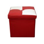 Mobili rebecca - rebecca mobili pouf coffre de rangement carre synthétique blanc rouge 30x30x30 Mobili rebecca - rebecca mobili pouf coffre de rangement carre synthétique blanc rouge 30x30x30