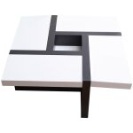Mobili rebecca - rebecca mobili table basse carre bois noir blanc design contemporain 35x80x80 Mobili rebecca - rebecca mobili table basse carre bois noir blanc design contemporain 35x80x80
