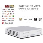 R�cepteur d�codeur tnt uhd 4k tuner cahors tvt 285 uhd - pvr ready, free to air, fonction time shift, ...
