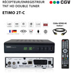 Rcepteur enregistreur dcodeur tnt hd double tuner cgv etimo 2t - c + cble hdmi 4k - chanes de la ...