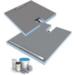 Receveur  carreler 120 x 80 cm wedi fundo plano linea coulement linaire & bonde intgre + kit d'tanchit ...