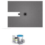 Wedi - receveur  carreler 120 x 90 cm fundo plano - ecoulement centre - sortie sur le petit cote + kit ...