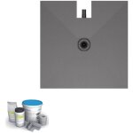 Wedi - receveur  carreler 90 x 90 cm fundo plano, bonde intgre + kit d'tanchit