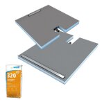 Wedi - receveur  carreler 90 x 90 cm fundo plano linea - coulement linaire sortie sur le petit cot ...