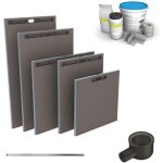 Wedi - receveur à carreler fundo riolito neo + barrette de finition + bonde horizontal + kit d'étanchéité ... Wedi - receveur à carreler fundo riolito neo + barrette de finition + bonde horizontal + kit d'étanchéité ...