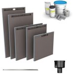 Receveur à carreler wedi fundo riolito neo + barrette de finition inox + bonde vertical + kit d'étanchéité ... Receveur à carreler wedi fundo riolito neo + barrette de finition inox + bonde vertical + kit d'étanchéité ...
