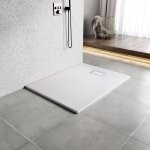 Heilmetz - receveur de douche l. 120 x l. 90 cm blanc rectangulaire semblable  la pierre bac  douche ...