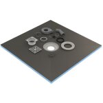 Receveur de douche 120x120x4cm prt  carreler + siphon + grille inox