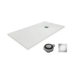 Real shower - receveur de douche 120x80 cm extra plat en rsine avec charges minrales. texture ardoise. ...