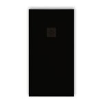 Mirlo - receveur de douche 70 x 110 cm extra plat pure en rsine surface ardoise noir grille noire