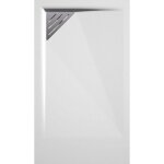 Mirlo - receveur de douche 80x120 cm extra plat trinity blanc en r�sine min�rale grille � gauche