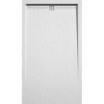 Stano. - receveur de douche 80x160 cm extra plat arco en r�sine surface ardois�e blanc grille inox