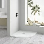 Receveur de douche 80x80 quart de rond - composite blanc - nazca