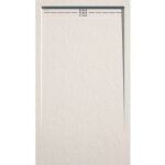 Mirlo - receveur de douche 80x90 cm extra plat arco en résine surface ardoisée beige grille inox Mirlo - receveur de douche 80x90 cm extra plat arco en résine surface ardoisée beige grille inox