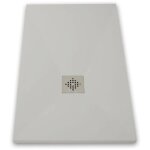 Mirlo - receveur de douche 90 x 120 cm extra plat pure en rsine surface ardoise gris grille inox
