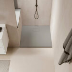 Receveur de douche 90 x 90 cm extra plat piatto en solicast� surface ardois�e gris