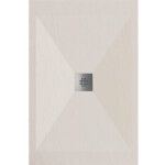 Stano. - receveur de douche 90x100 cm extra plat dexa en r�sine surface ardois�e beige grille inox