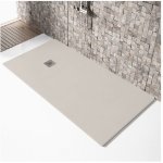 Receveur de douche 90x100cm extra plat madison en r�sine surface ardois�e sable