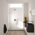Receveur de douche en acrylique blanc structure en pierre rectangulaire + siphon extraplat viega solid ...