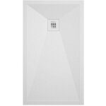 Receveur de douche blanc lisse stone plus, grille de couleur - 100 x 70 cm