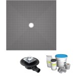Wedi - receveur de douche � carreler 100 x 100 fundo primo carr� �coulement centr�e + bonde horizontale ...