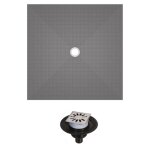 Receveur de douche  carreler 120 x 120 wedi fundo primo carr coulement centre + bonde verticale