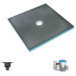 Wedi - receveur de douche à carreler 120 x 120 fundo primo carré écoulement centrée + bonde verticale ... Wedi - receveur de douche à carreler 120 x 120 fundo primo carré écoulement centrée + bonde verticale ...