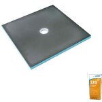 Wedi - receveur de douche � carreler 120 x 120 fundo primo carr� �coulement centr�e + colle 320